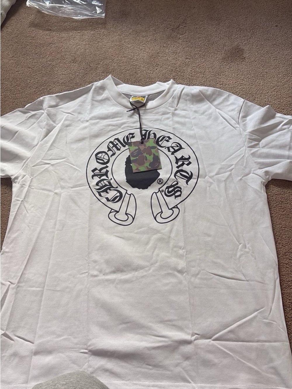 Chrome Hearts White T-Shirt with Black Logo